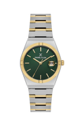 Daniel Klein Dark Green IP Silver Date Wrist Watch for Women DK.1.14170-5