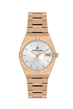 Daniel Klein Silver Pink Rosegold Date Wrist Watch for Women DK.1.14170-6