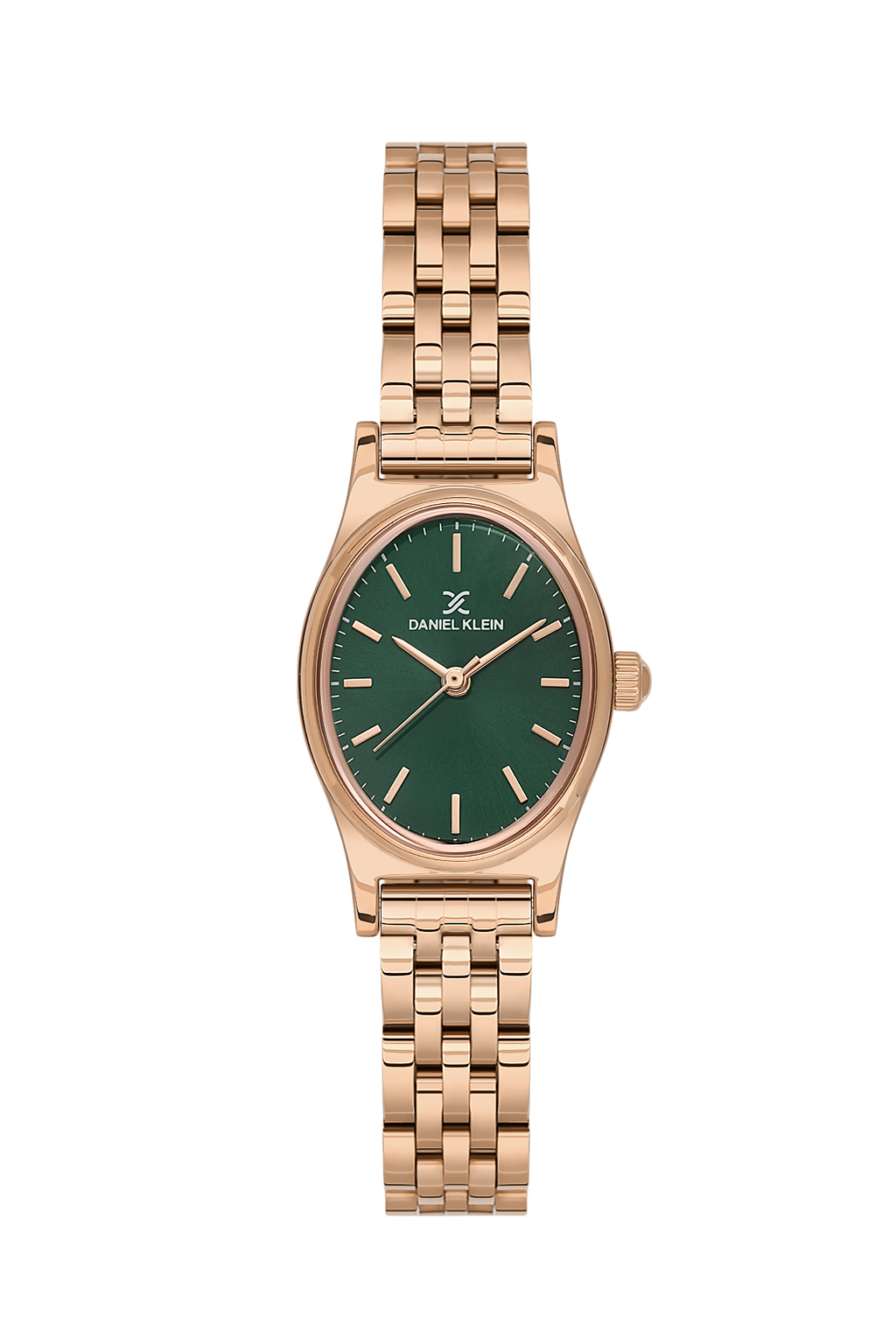 Daniel Klein Dark Green Pink Rosegold Wrist Watch for Women DK.1.14174-4