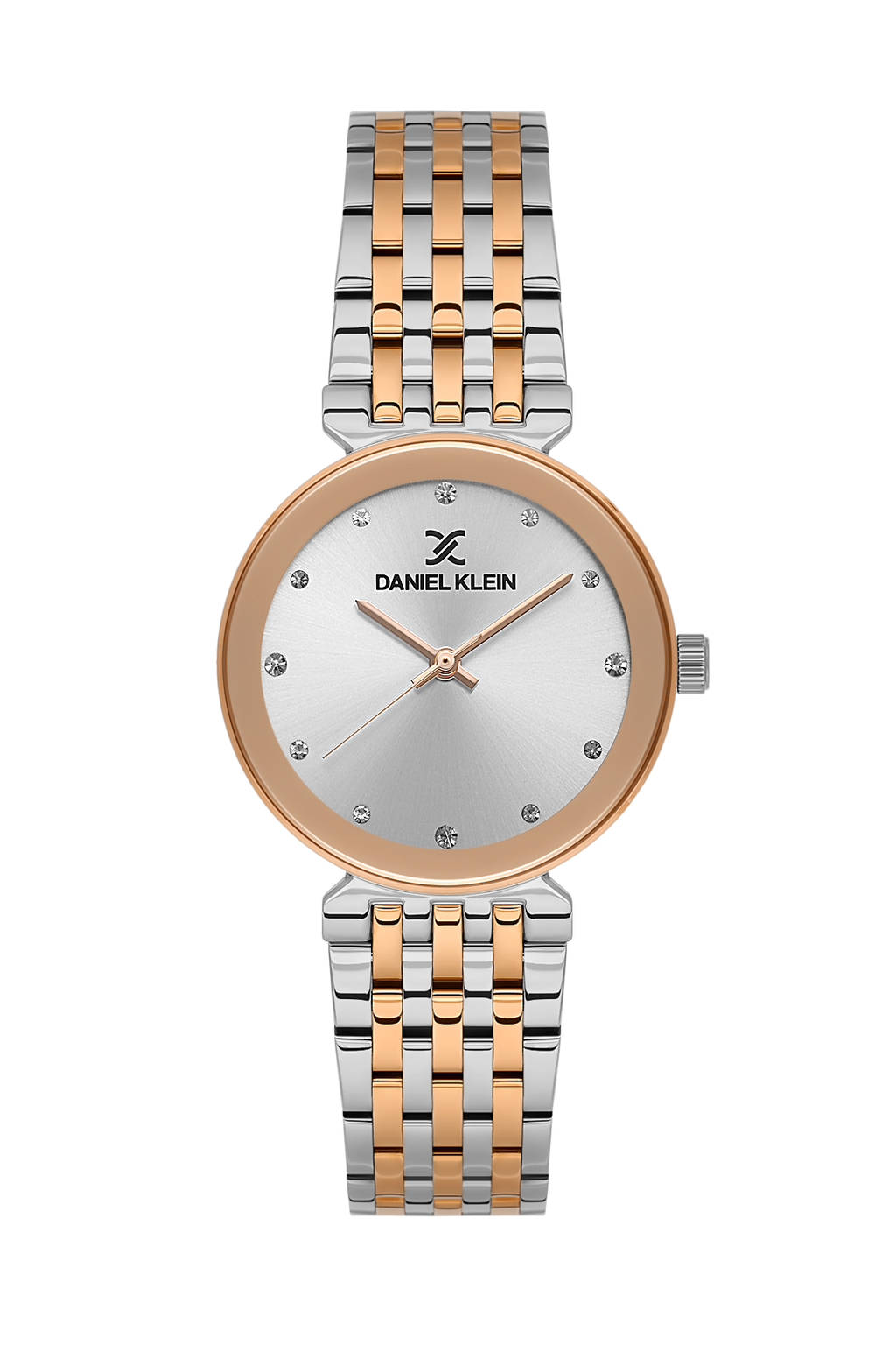 Daniel Klein Silver Pink Rosegold Wrist Watch for Women DK.1.14175-6