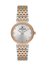 Daniel Klein Silver Pink Rosegold Wrist Watch for Women DK.1.14175-6