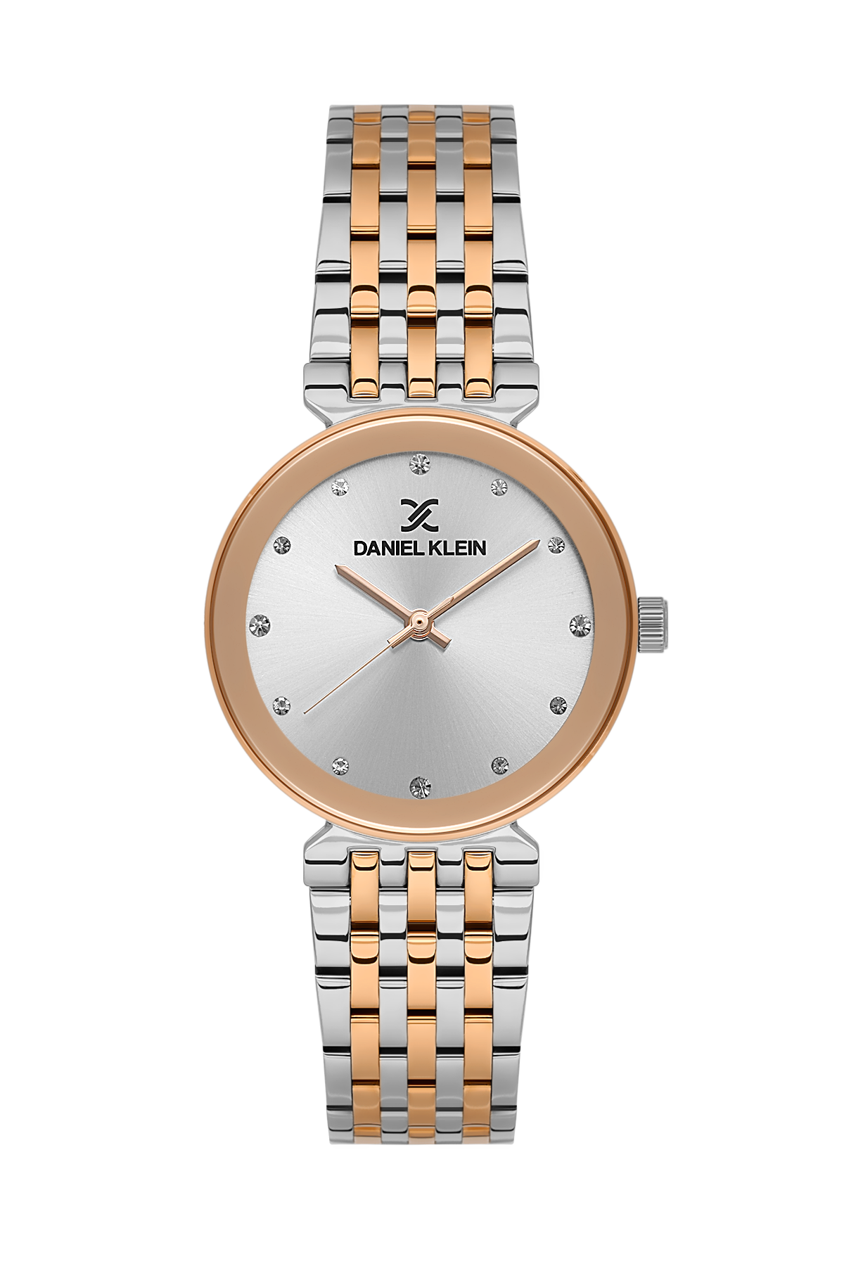 Daniel Klein Silver Pink Rosegold Wrist Watch for Women DK.1.14175-6