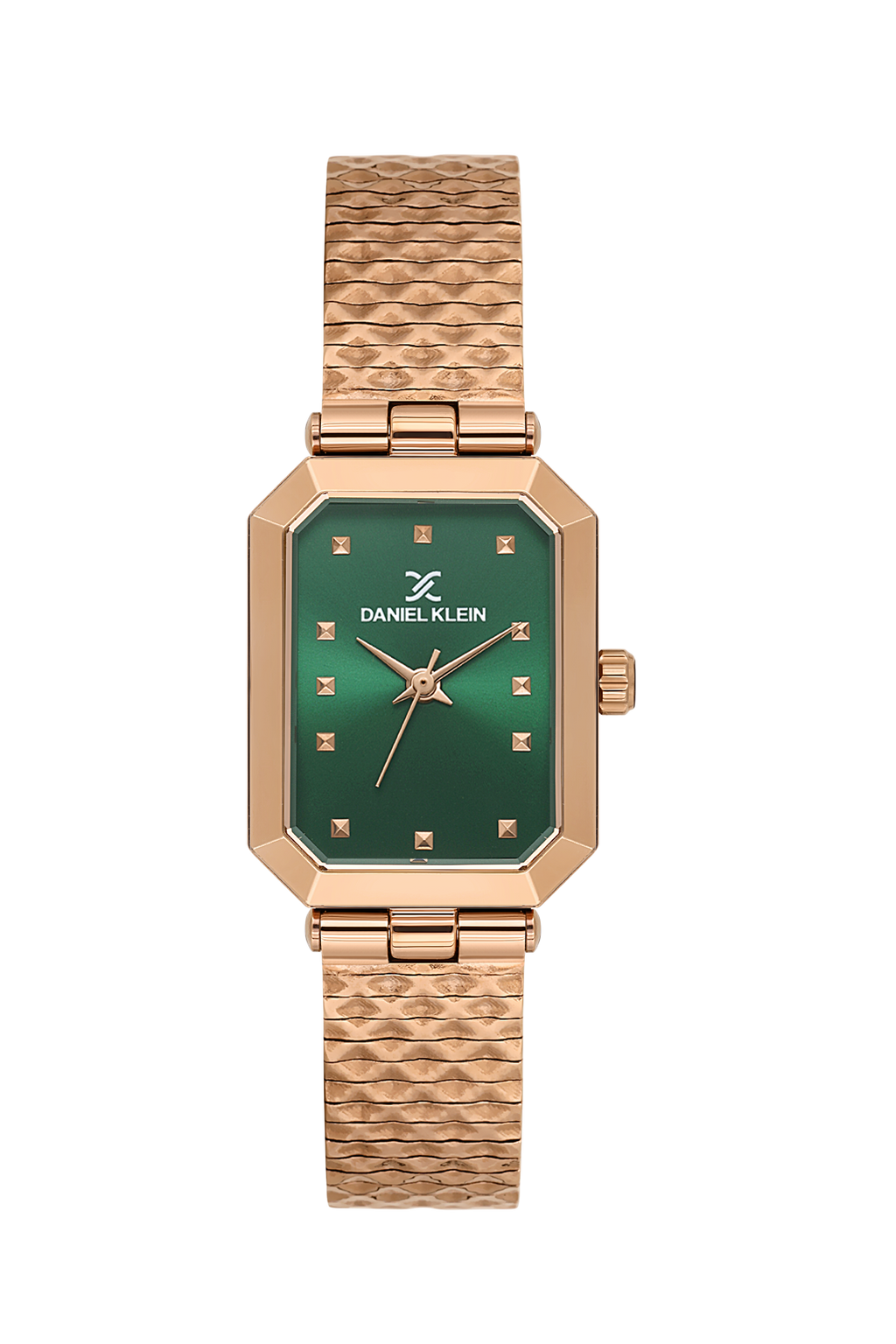 Daniel Klein Dark Green Pink Rosegold Wrist Watch for Women DK.1.14178-6