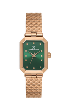 Daniel Klein Dark Green Pink Rosegold Wrist Watch for Women DK.1.14178-6