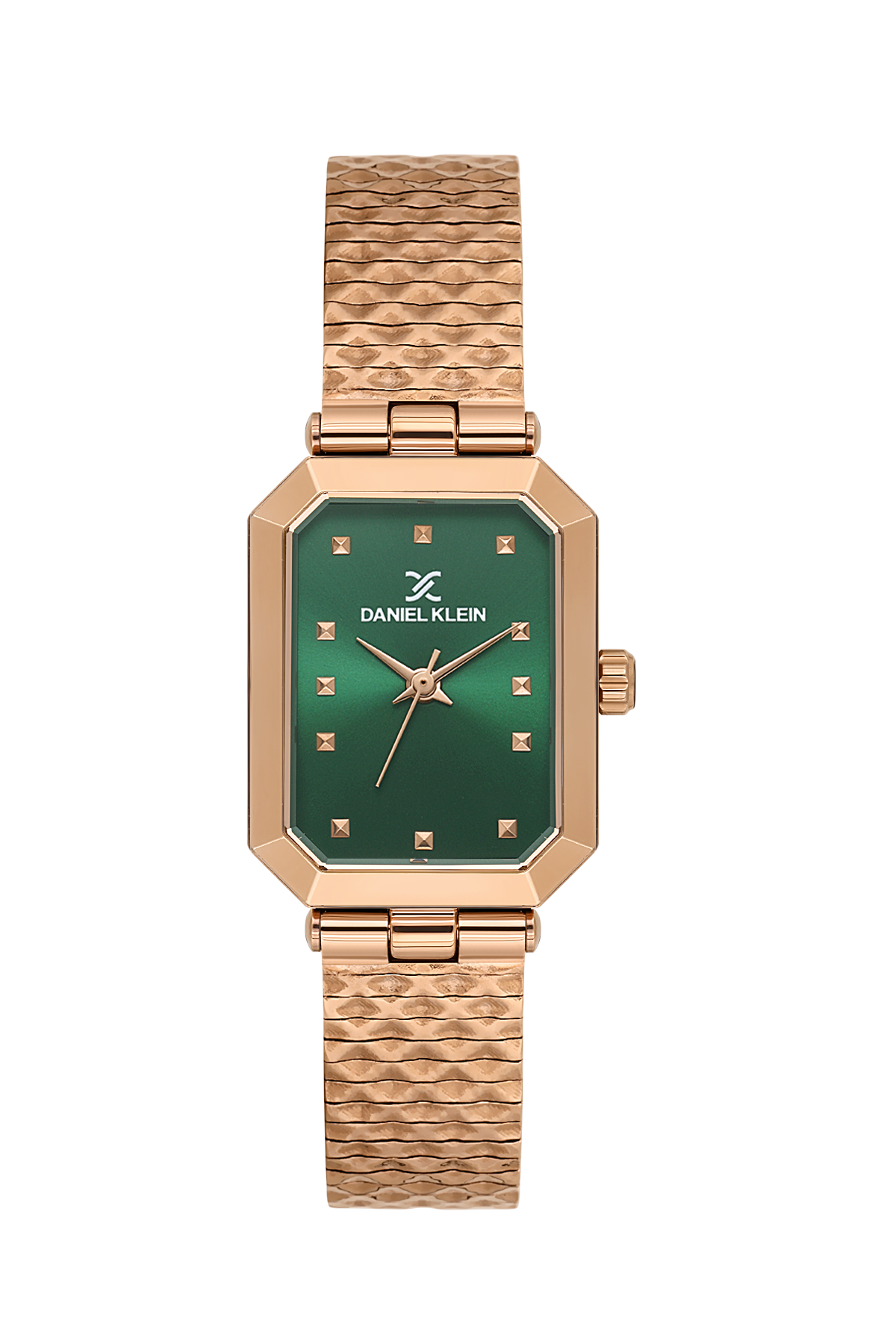 Daniel Klein Dark Green Pink Rosegold Wrist Watch for Women DK.1.14178-6