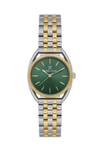 Daniel Klein Dark Green IP Silver/Gold Wrist Watch for Women DK.1.14180-5