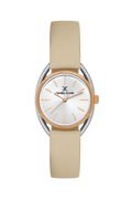 Daniel Klein Silver Pink Rosegold Leather Wrist Watch for Women DK.1.14181-4