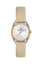 Daniel Klein Silver Pink Rosegold Leather Wrist Watch for Women DK.1.14181-4