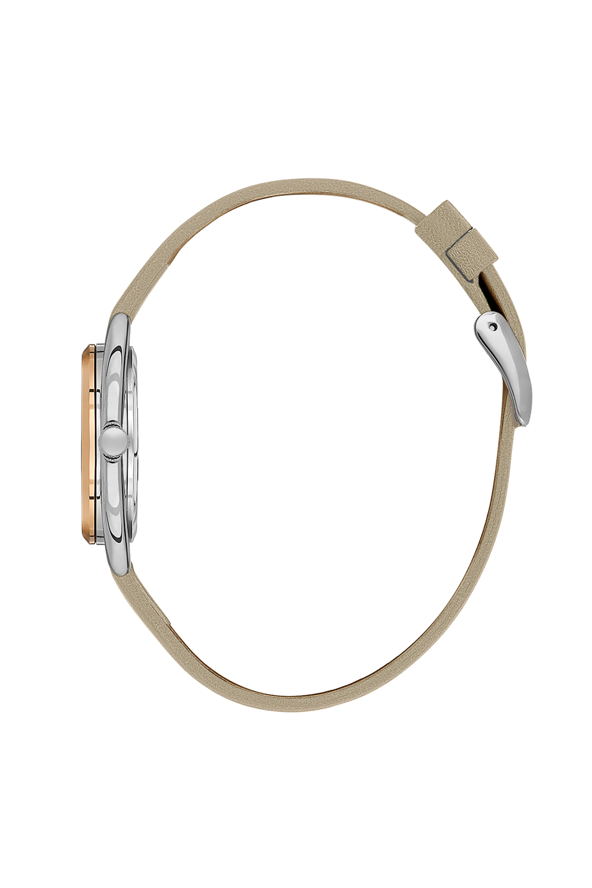 Daniel Klein Silver Pink Rosegold Leather Wrist Watch for Women DK.1.14181-4