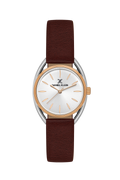 Daniel Klein Silver Pink Rosegold Leather Wrist Watch for Women DK.1.14181-5