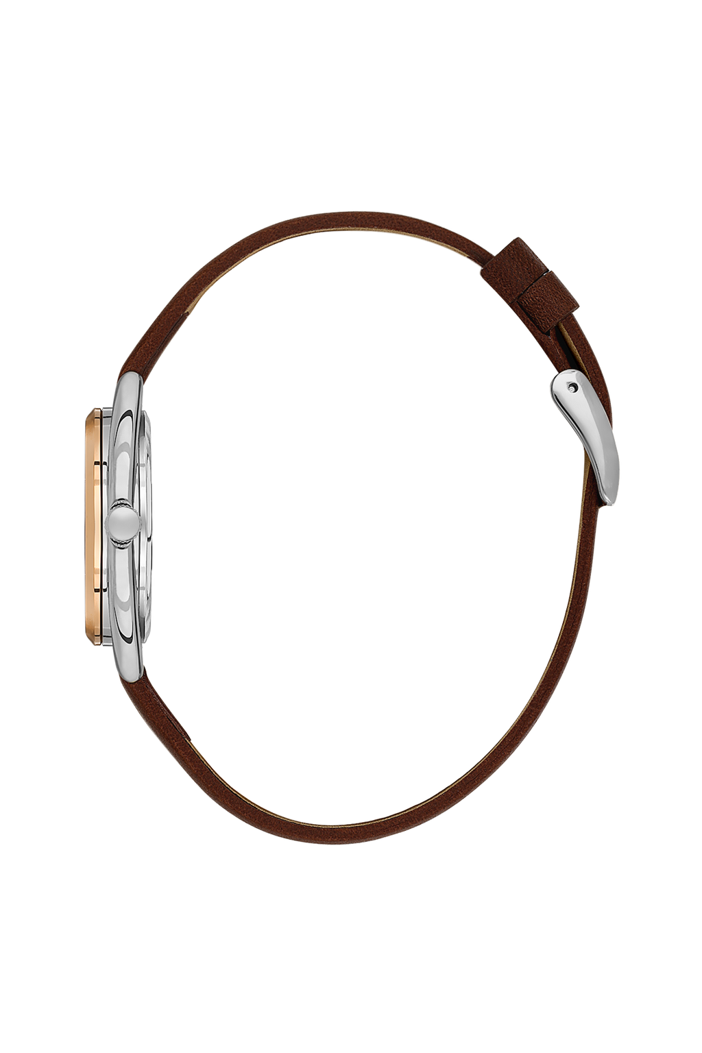 Daniel Klein Silver Pink Rosegold Leather Wrist Watch for Women DK.1.14181-5