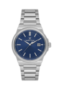 Daniel Klein Blue IP Silver Date Wrist Watch for Men DK.1.14194-3