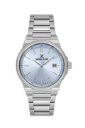 Daniel Klein Blue IP Silver Date Wrist Watch for Men DK.1.14194-6