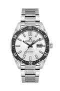 Daniel Klein Silver IP Silver Date Wrist Watch for Men DK.1.14195-1