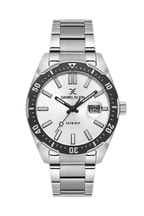 Daniel Klein Silver IP Silver Date Wrist Watch for Men DK.1.14195-1