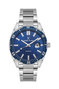 Daniel Klein Blue IP Silver Date Wrist Watch for Men DK.1.14195-2