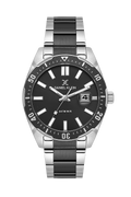 Daniel Klein Gun Black IP Black/Silver Date Wrist Watch for Men DK.1.14195-4