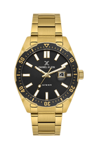 Daniel Klein Gun Black IP Gold Date Wrist Watch for Men DK.1.14195-5