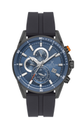 Daniel Klein Blue IP Gun Dual Time Silicone Watch for Men DK.1.14246-4