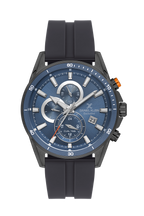 Daniel Klein Blue IP Gun Dual Time Silicone Watch for Men DK.1.14246-4