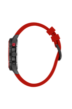 Daniel Klein Black IP Black Red Dual Time Silicone Watch for Men DK.1.14246-5