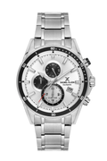 Daniel Klein Silver IP Silver Dual Time Wrist Watch for Men DK.1.14247-1