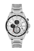 Daniel Klein Silver IP Silver Dual Time Wrist Watch for Men DK.1.14247-1