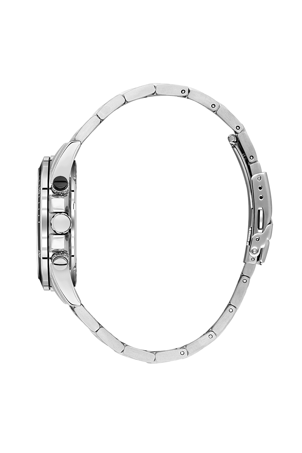 Daniel Klein Gun Black IP Silver Dual Time Wrist Watch for Men DK.1.14247-2