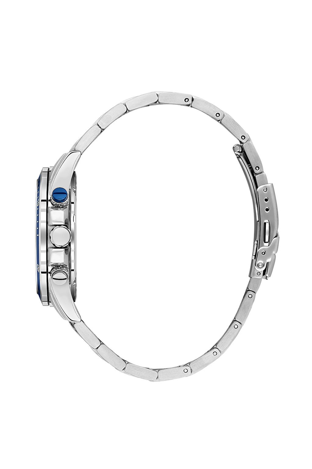 Daniel Klein Blue IP Silver Dual Time Wrist Watch for Men DK.1.14247-3