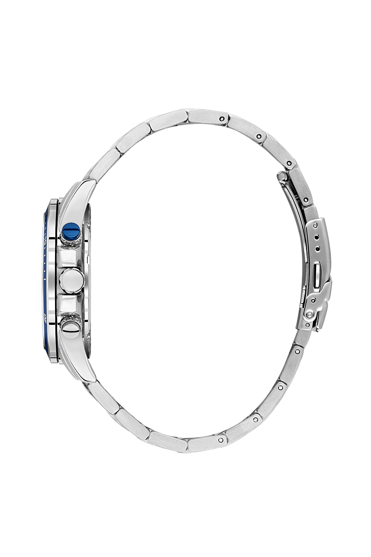 Daniel Klein Blue IP Silver Dual Time Wrist Watch for Men DK.1.14247-3