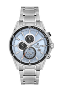 Daniel Klein Blue IP Silver Dual Time Wrist Watch for Men DK.1.14247-5