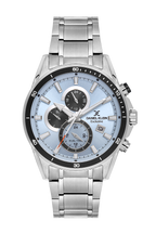 Daniel Klein Blue IP Silver Dual Time Wrist Watch for Men DK.1.14247-5