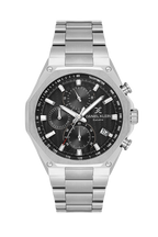 Daniel Klein Black IP Silver Multifunction Wrist Watch for Men DK.1.14257-1