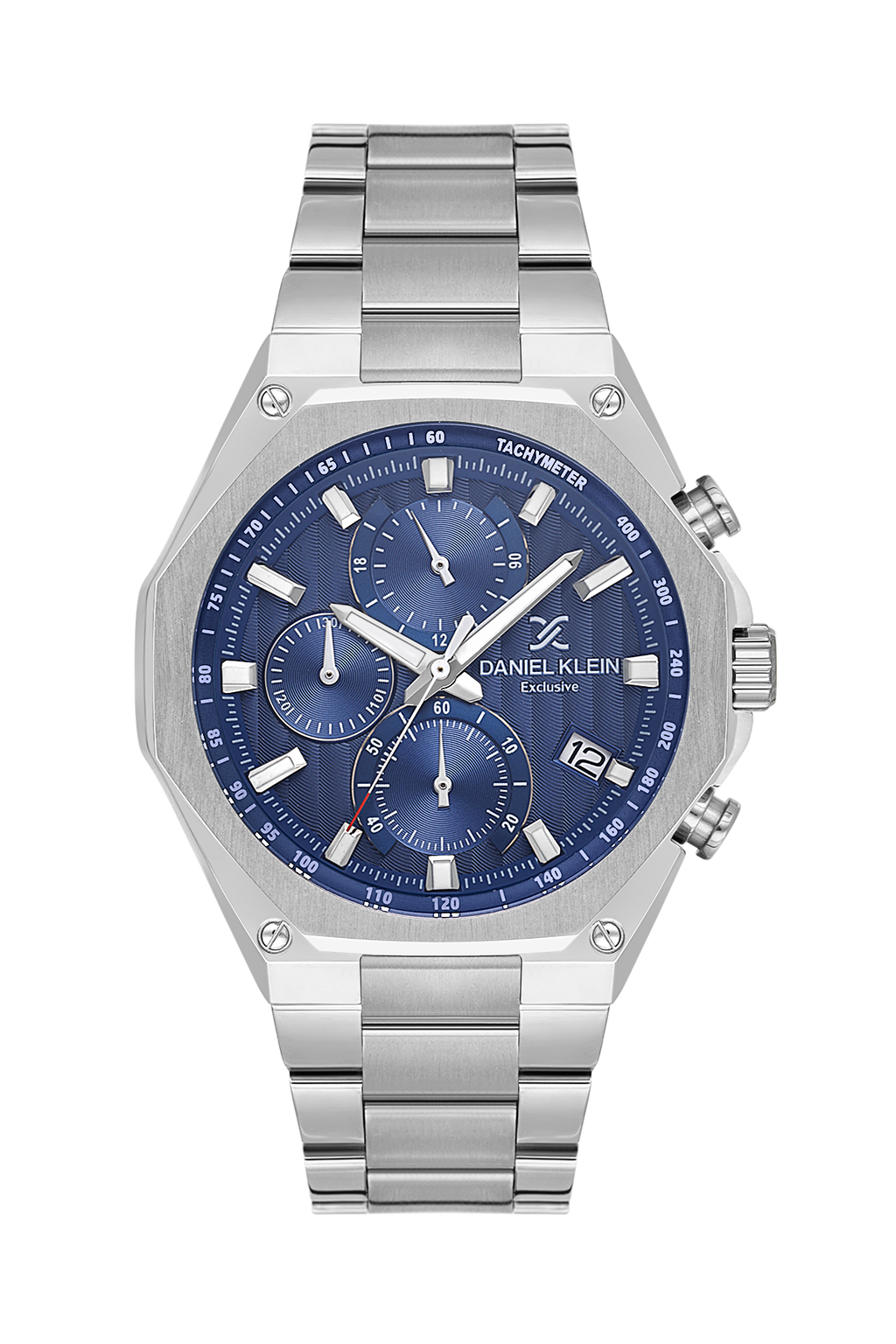Daniel Klein Dark Blue IP Silver Multifunction Wrist Watch for Men DK.1.14257-2