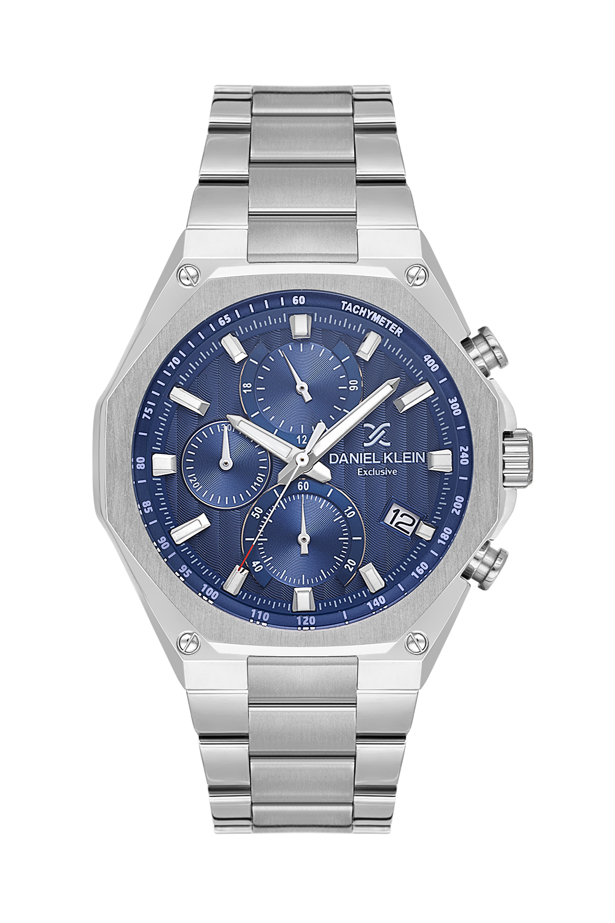 Daniel Klein Dark Blue IP Silver Multifunction Wrist Watch for Men DK.1.14257-2
