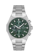 Daniel Klein Dark Green IP Silver Multifunction Wrist Watch for Men DK.1.14257-3