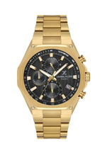 Daniel Klein Black IP Gold Multifunction Wrist Watch for Men DK.1.14257-5
