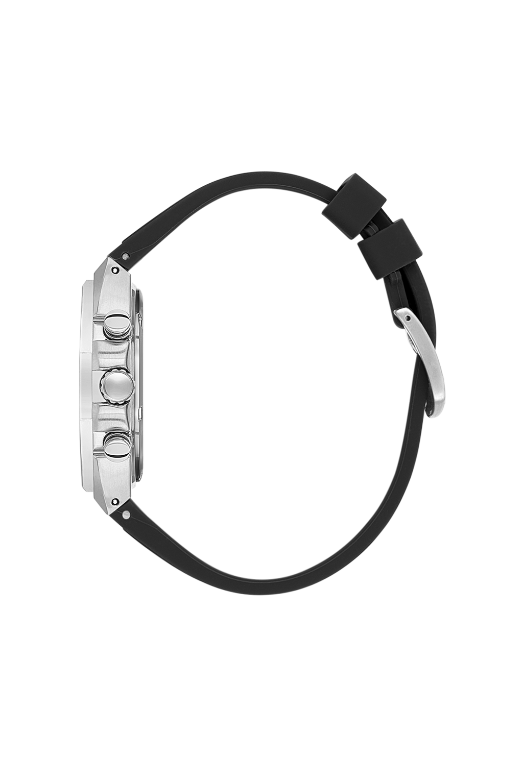 Daniel Klein Silver IP Silver Silicone Multifunction Watch for Men DK.1.14258-1