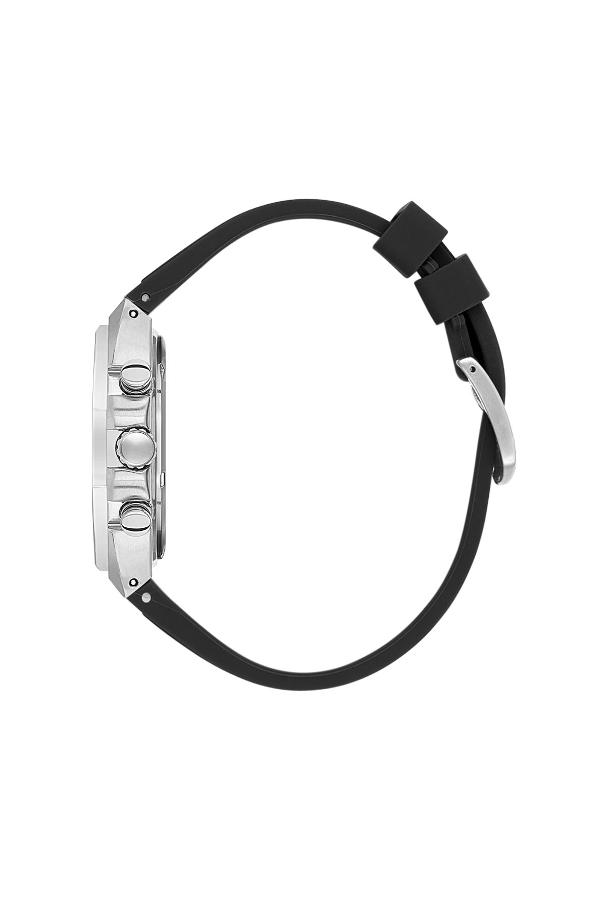 Daniel Klein Silver IP Silver Silicone Multifunction Watch for Men DK.1.14258-1