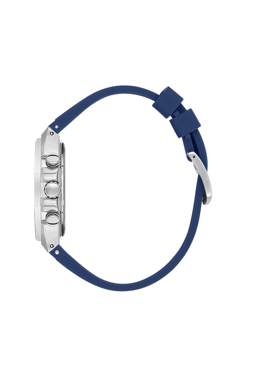 Daniel Klein Dark Blue IP Silver Silicone Multifunction Watch for Men DK.1.14258-3