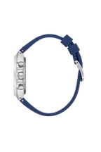 Daniel Klein Dark Blue IP Silver Silicone Multifunction Watch for Men DK.1.14258-3