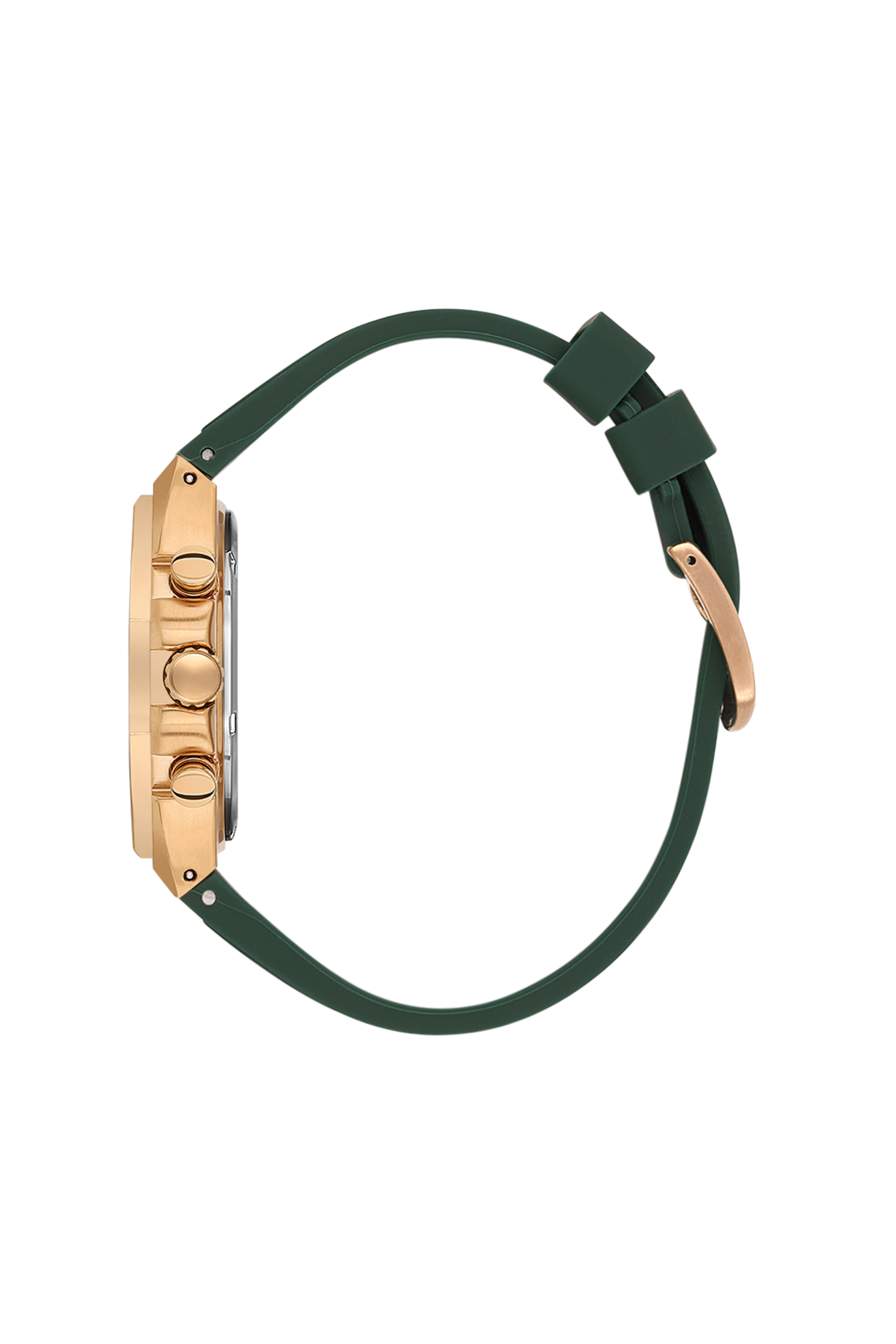 Daniel Klein Dark Green Pink Rosegold Silicone Multifunction Watch for Men DK.1.14258-4