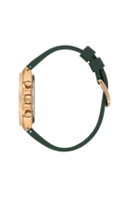 Daniel Klein Dark Green Pink Rosegold Silicone Multifunction Watch for Men DK.1.14258-4