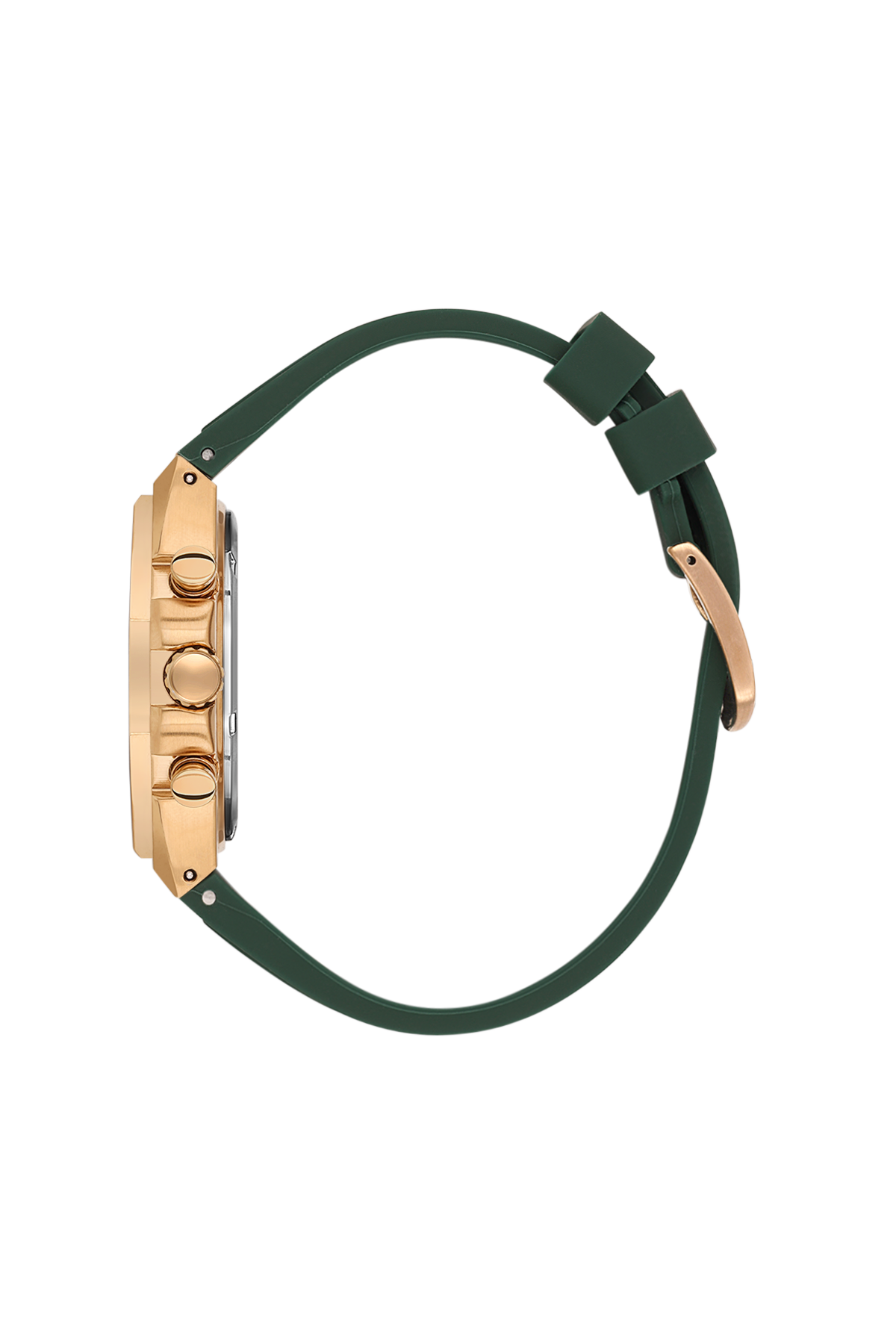 Daniel Klein Dark Green Pink Rosegold Silicone Multifunction Watch for Men DK.1.14258-4