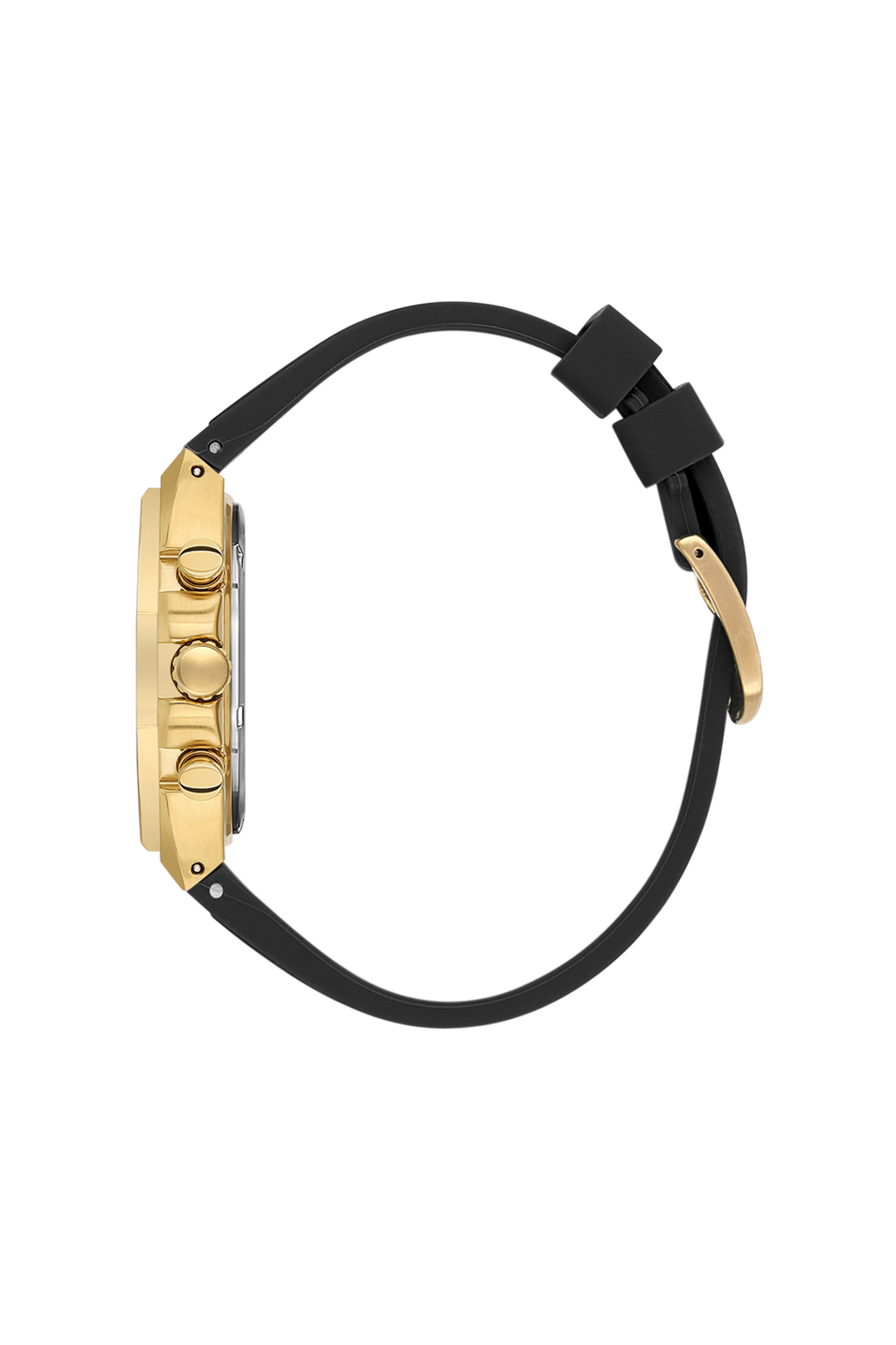 Daniel Klein Black IP Gold Silicone Multifunction Watch for Men DK.1.14258-5