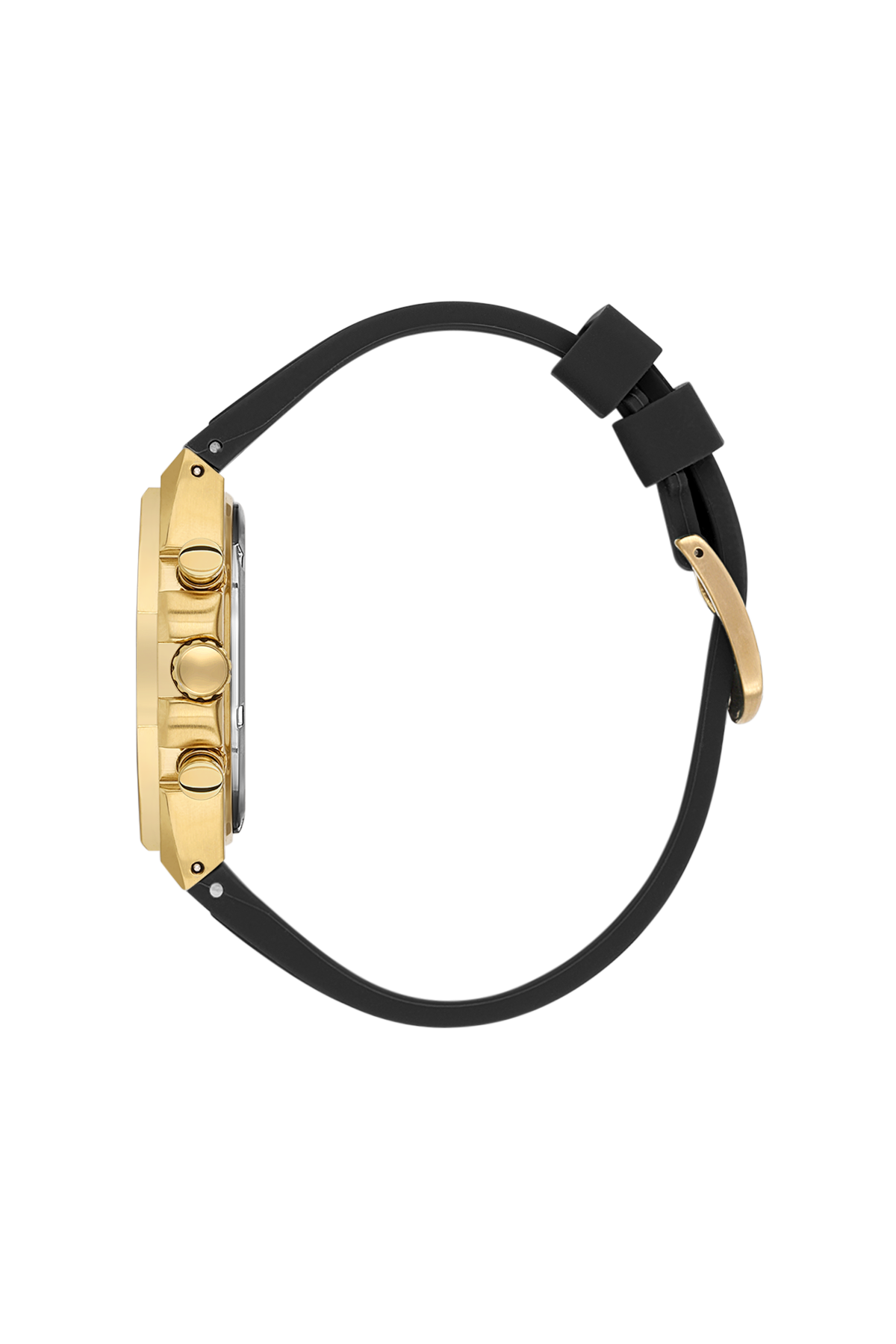 Daniel Klein Black IP Gold Silicone Multifunction Watch for Men DK.1.14258-5