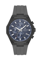 Daniel Klein Blue IP Gun Silicone Multifunction Watch for Men DK.1.14258-6