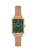 Daniel Klein Dark Green Pink Rosegold Wrist Watch for Women DK.1.14264-4