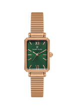 Daniel Klein Dark Green Pink Rosegold Wrist Watch for Women DK.1.14264-4