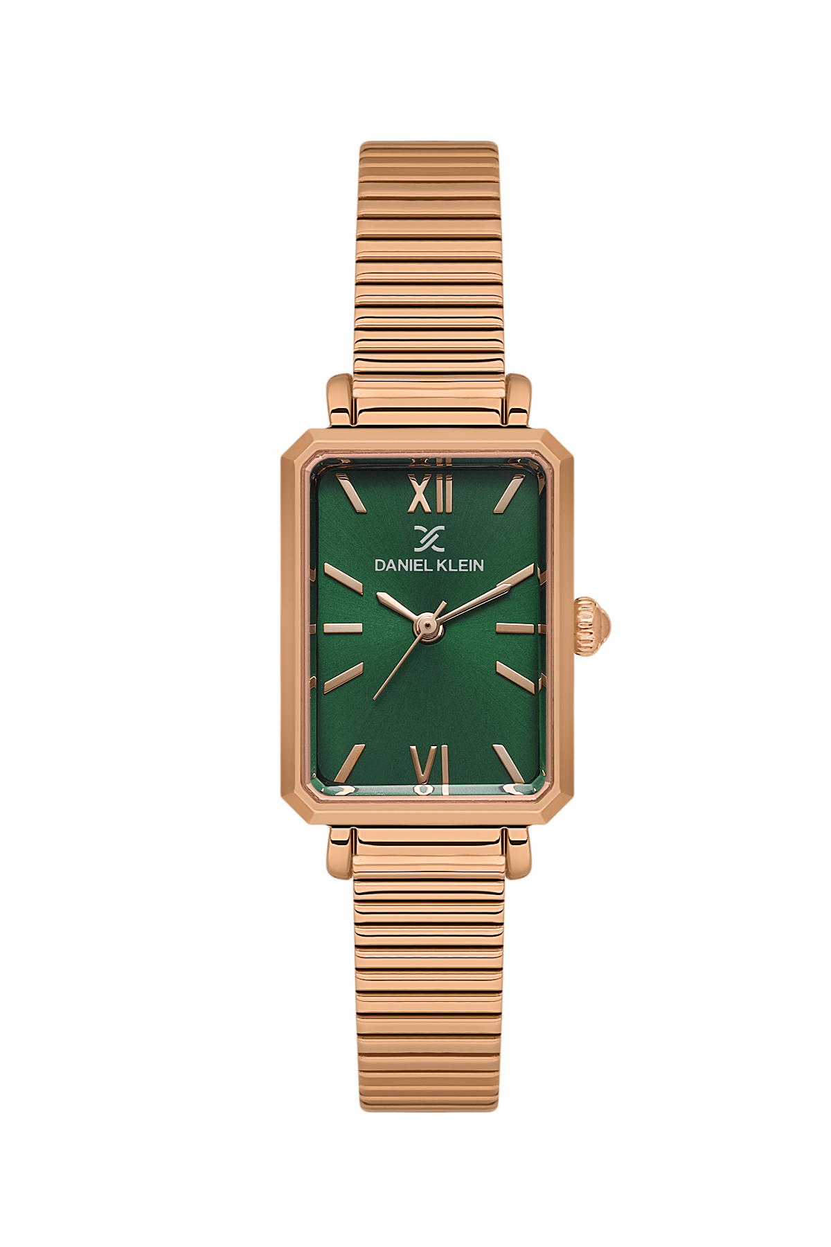 Daniel Klein Dark Green Pink Rosegold Wrist Watch for Women DK.1.14264-4
